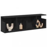 Gossi dulap de perete, negru, 100x20x30 cm, lemn prelucrat