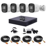 Sistem supraveghere video Uniview pentru casa,4 camere Full HD de exterior/interior,Microfon incorporat,Vedere nocturna 20m,Vizualizare imagini de pe