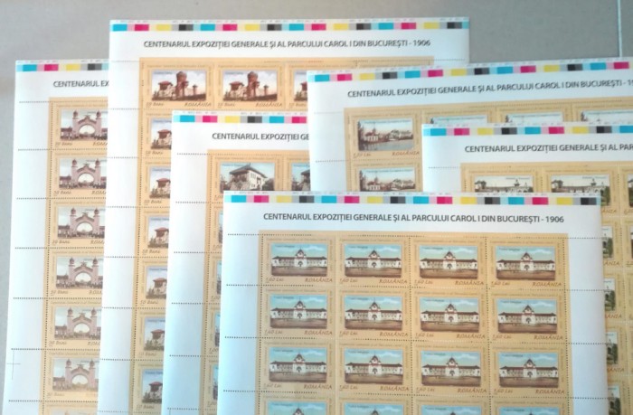 TIMBRE ROMANIA LP1724/2006 Centenar Exp. Generala 1906 SET 6 COLI MNH descriere