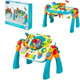 Set masa lego 2 in 1 cu functie de conectare Bluetooth si microfon WePro Store, baterie reincarcabila, Muzica si lumini, trenulet electric, panou de c