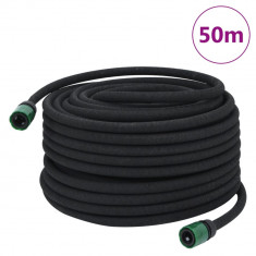 vidaXL Furtun poros de grădină, negru, 0,6", 50 m, cauciuc