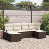 Cumpara ieftin Set de canapele pentru grădină 6 pcs Maro Rattan poli