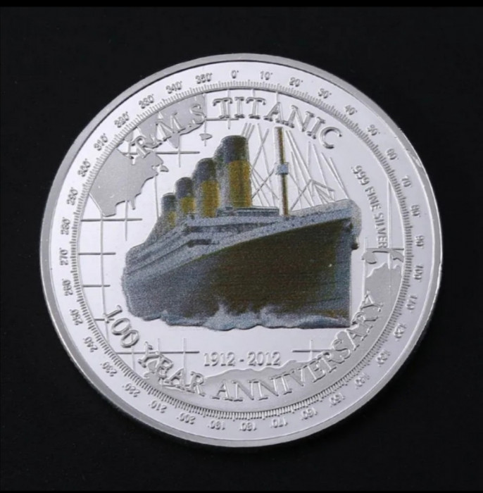 Monedă aniversară 100 de ani de la scufundarea Titanicului