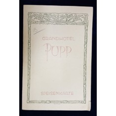 GRANDHOTEL PUPP , KARLSBAD , MENIU , 5 SEPTEMBRIE , 1930