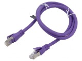 Cablu Patch S/FTP Cat6a OFC PVC Violet 1m 26AWG, Vention