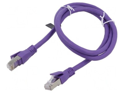 Cablu Patch S/FTP Cat6a OFC PVC Violet 1m 26AWG foto