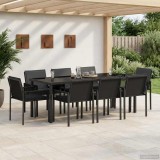 Cumpara ieftin Set de masa pentru gradina 9 buc. Negru 200 x 80 x 73 cm
