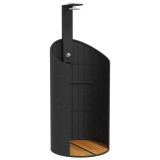 Cumpara ieftin Dus de exterior, negru, 100x100x241,5 cm, poliratan/lemn acacia