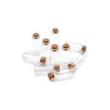 Set 10 buc Sticluta cu dop de pluta, transparenta, Createur, 2.5x7 cm, 20ml