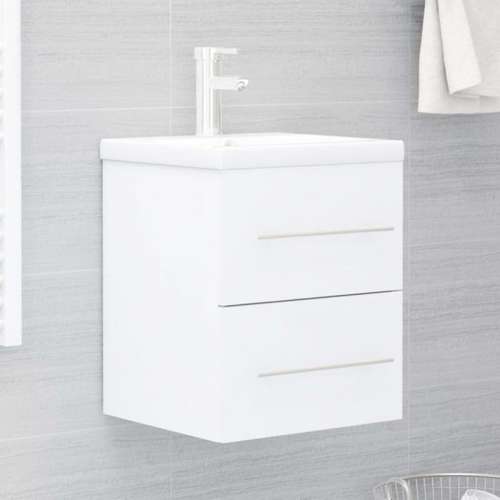 vidaXL Dulap cu chiuvetă &icirc;ncorporată, alb, lemn prelucrat 3099032