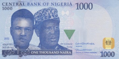 Bancnota Nigeria 1.000 Naira 2022 - PNew UNC ( vezi descriere ) foto