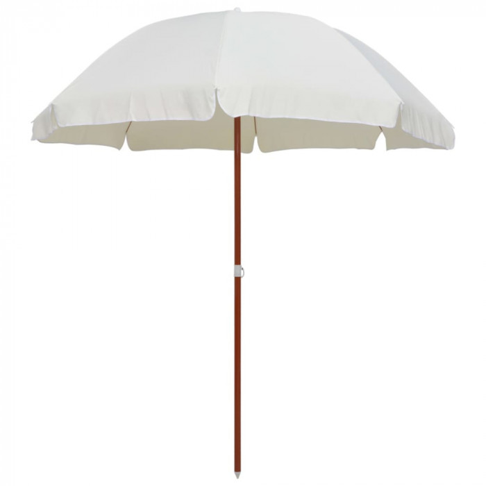 Umbrelă de soare cu st&acirc;lp din oțel, nisipiu, 240 cm