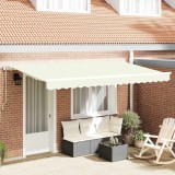 vidaXL Cortina Retractabilă Crem 350 x 200 cm Poliester, Aluminiu