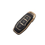 Husa Cheie Smartkey Ford Ranger, Explorer, 3 Butoane, Tpu, Negru cu contur auriu