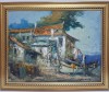 Tablou ulei &quot;Case pescaresti&quot; I - Tudor Panescu, Natura, Realism
