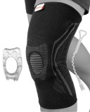 Genunchiera ONETWOFIT, silicon/textil, negru/gri, marimea S