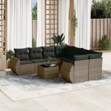 Gossi set canapele de gradina, 9 piese, cu perne, gri, poliratan