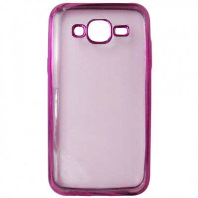 Husa silicon roz transparent cu margini electroplacate roz pentru Samsung Galaxy J5 foto