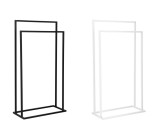 Cumpara ieftin Set 2 suporturi prosoape fier alb negru 45 x 21,5 x 84 cm