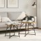 Set de 2 mese laterale, aspect lemn rustic, metal