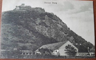 Carte postala, Castelul Deva, perioada interbelica foto
