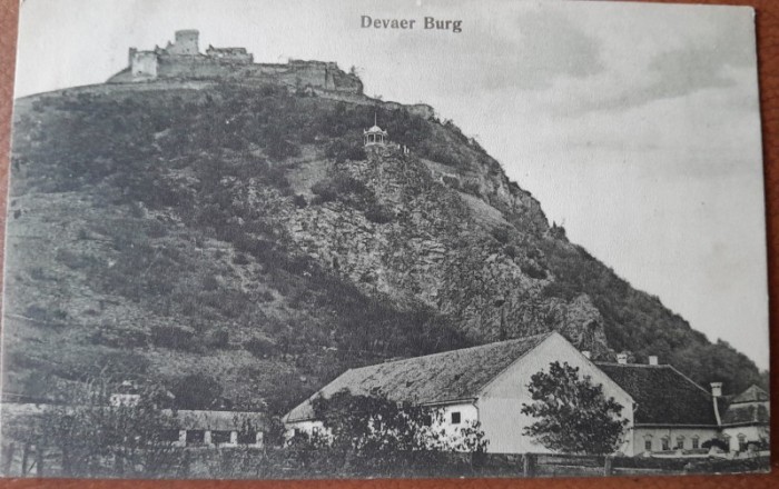 Carte postala, Castelul Deva, perioada interbelica
