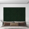 VidaXL Panouri de perete 12 buc. verde &icirc;nchis 30x30 cm catifea 0,54 m&sup2;