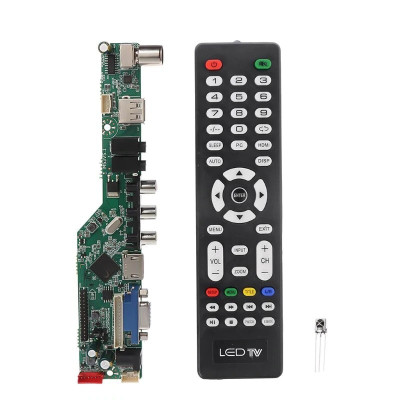Controler ecrane monitoare tv LCD interfata VGA USB HDMI RCA AV telecomanda foto