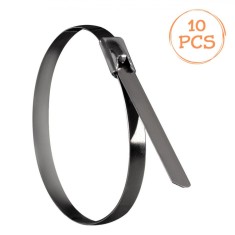 Set Coliere Cabluri Inox 304, 30x0.46cm, 10 Bucăți, Rezistență Termică -100~+300║C