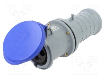 Conector alimentare AC trifazate AMPHENOL IP&amp;amp;S 63A 250V m&amp;acirc;na dreaptă 3 pini IP44 foto