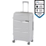 Valiză mare Leziter TraveLux Voyager, carcasă rigidă, 76x50x29 cm, 100L, Gri, Roti 360, TSA