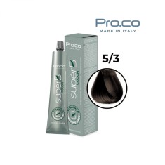 Vopsea de par profesionala fara amoniac SUPERB.COLOR 100 ml - Pro.Co - 5/3 CASTANIU DESCHIS AURIU