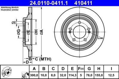 ATE 24.0110-0411.1 Disc frana foto