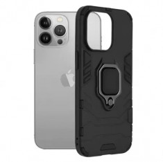 Husa iPhone 13 Pro Antisoc cu Inel Negru Techsuit SS foto