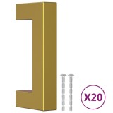 Manere de dulap, 20 buc., auriu, 64 mm, otel inoxidabil