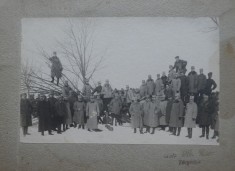 Foto pe carton, Ofiteri si militari romani, primul razboi mondial, Foto Targoviste