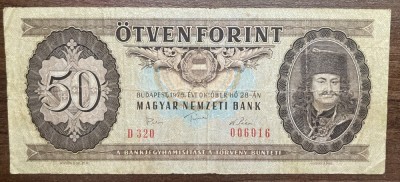 B11 40 - Bancnota foarte veche - Ungaria - 50 forint - 1975 foto