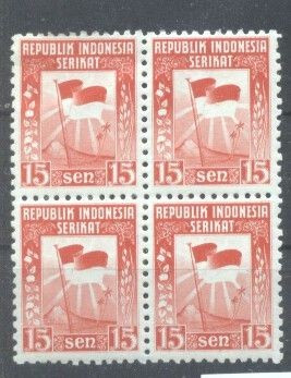 Indonesia 1950 Independence, Mi#64, block x 4, perf.11 1/2, MH/MNH AF.023 foto