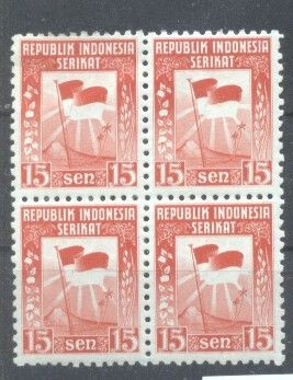 Indonesia 1950 Independence, Mi#64, block x 4, perf.11 1/2, MH/MNH AF.023
