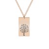 Colier Personalizat Argint 925 Placat Aur Roz, Copac, Tablita, Lant Rombic Gros. Cadou Bijuterie Unicat Floris