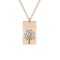 Floris - Colier personalizat copac tablita si lant gros rombo din argint 925 placat cu aur roz