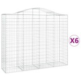Cumpara ieftin Cosuri gabion arcuite 6 buc, 200x50x160/180 cm, fier galvanizat