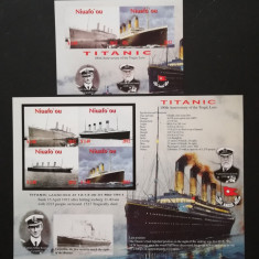 NIUAFO'OU- Dezastrul Titanic,1 M/Sh.+1 S/Sh.Neobliterat-Nrdantelat-T 40