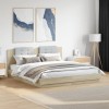 VidaXL Cadru de pat cu tăblie și lumini LED, stejar sonoma, 180x200 cm 3209991