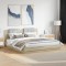 vidaXL Cadru de pat cu tăblie și lumini LED, stejar sonoma, 180x200 cm 3209991
