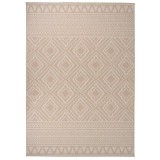 Cumpara ieftin Covor de exterior, dungi maro, 140x200 cm, tesatura plata
