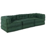 vidaXL Canapea modulară Manual 3 pcs Verde 70 x 70 x 56 cm țesătură 3315077