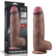 Dual Layered - Dildo silicon XXL, 31 cm