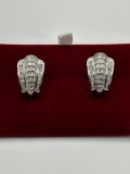 CERCEI AUR alb 14K + DIAMANTE TOP = 2.70CT - Claritate VVS1 - Culoare F - 12g. !