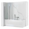 Panou Cada Pliabil REA Agat-2 100cm, Sticla Securizata, Profile Aluminiu Lustruit, Paravan Baie